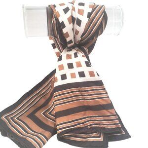 Vintage Retro Square Stripe Pattern Scarf Accessory WASHING